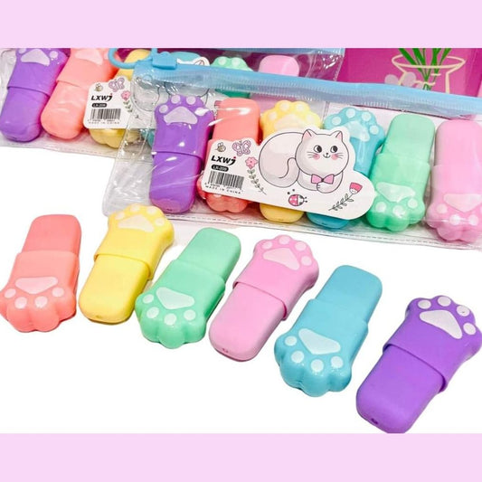 Mini Marcatextos (marca textos) de patita de gato
