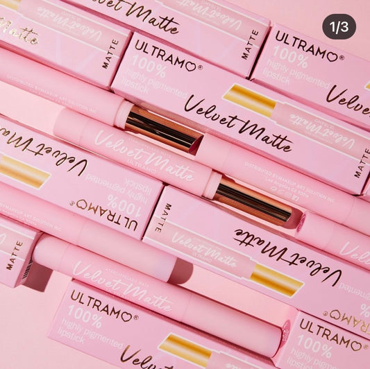 2 labiales en barra velvet matte con efecto volumen ultramo (colores al azar)