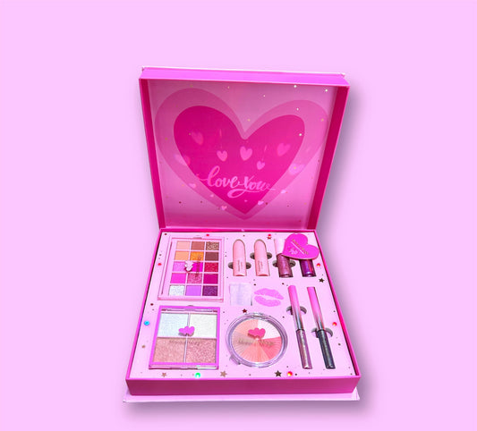 Set caja mágica de sombras y labiales en cajita con luz y proyector Makeup Magic Love You girabella