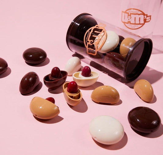 Labiales en cápsulas de M&M’s/chocolate ultramo