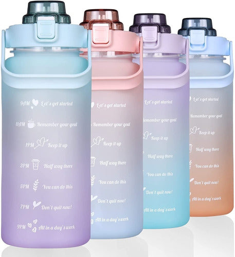 Vaso / botella motivacional/motivador kawaii para agua presentación al azar (termo/garrafón/cantimplora/botella)